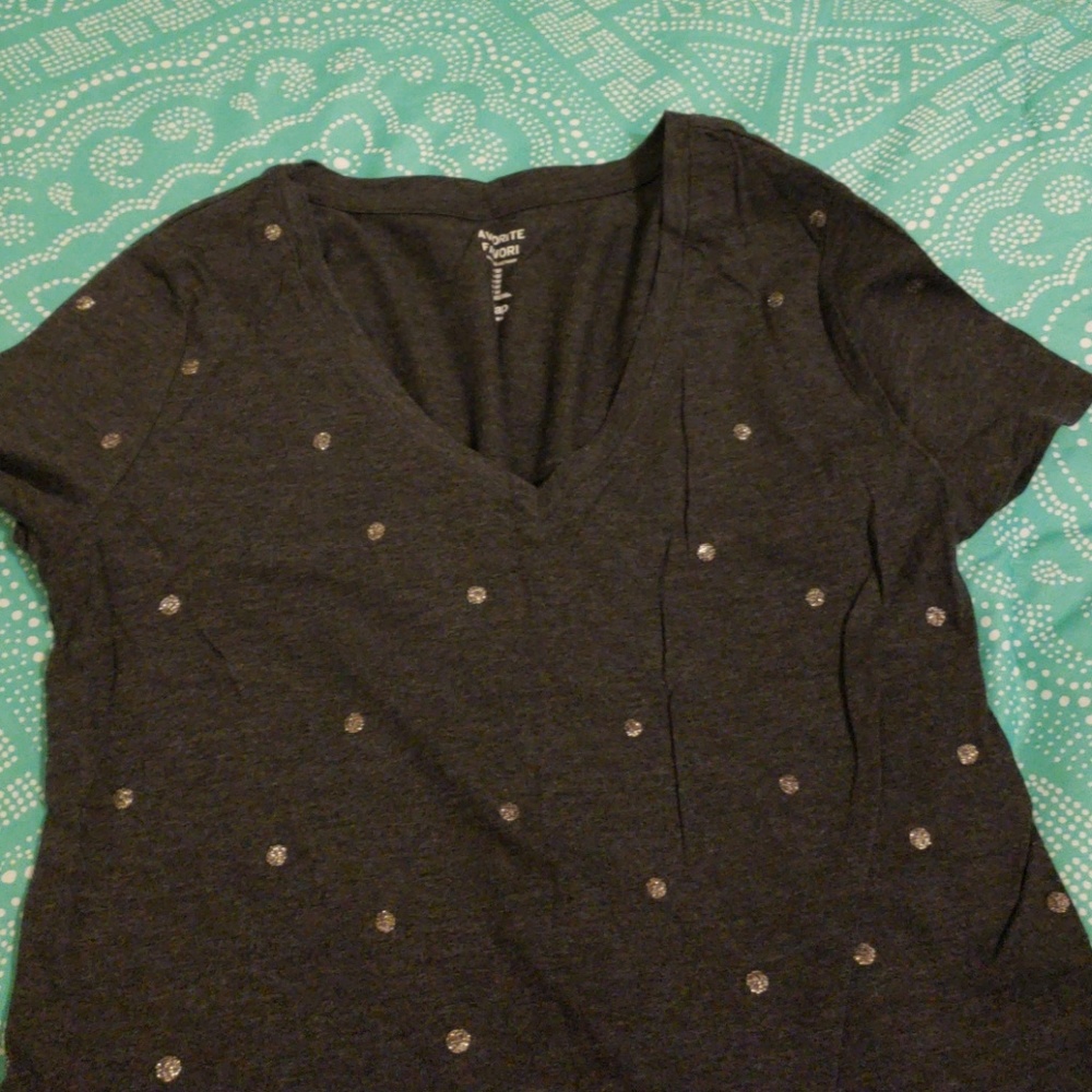 Gray Polka dot tee - Picture 2 of 2